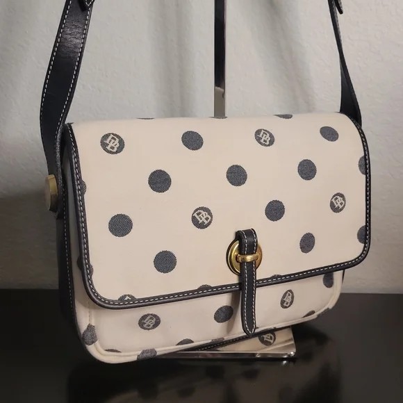 Vintage Dooney & Bourke Monogram Polka Dot Made in USA crossbody - Picture 2 of 14